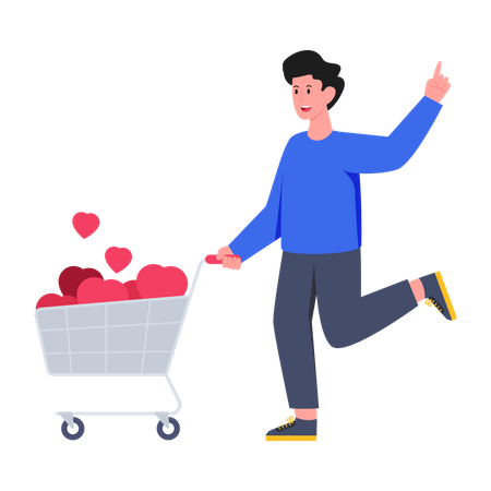 Compras del dia de san valentin  Ilustración