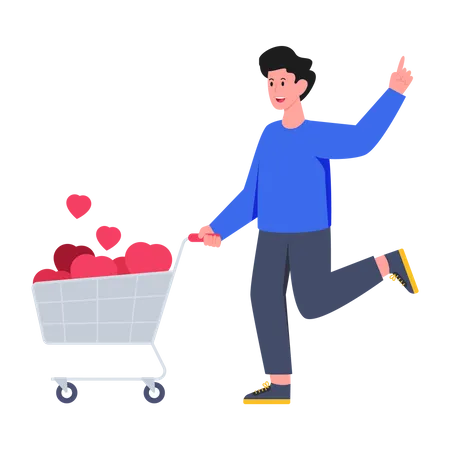 Compras del dia de san valentin  Ilustración