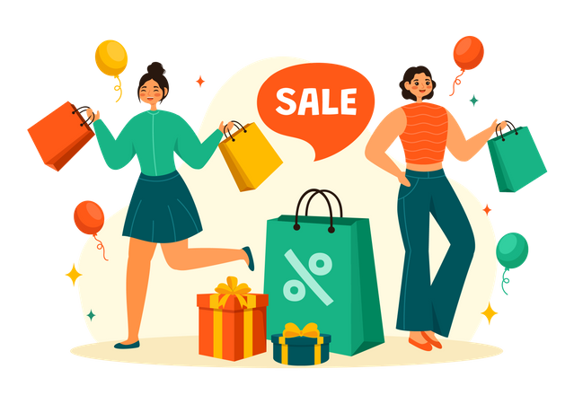 Compras del Viernes Negro  Ilustración