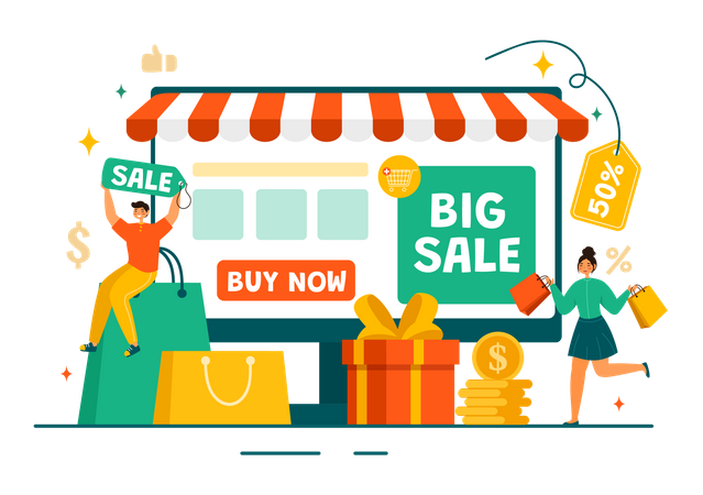 Compras del Viernes Negro  Ilustración