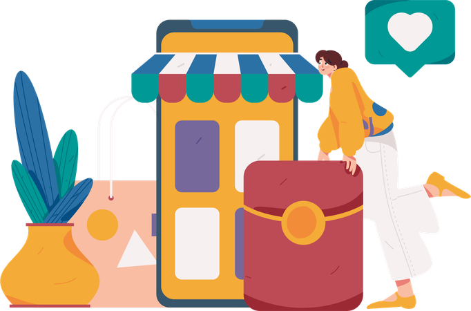 Compras digitais  Ilustração