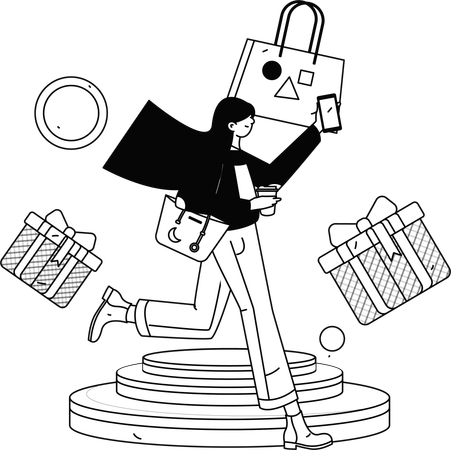 Compras digitais  Ilustração