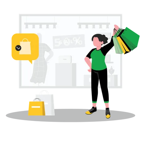 Compras digitais  Ilustração