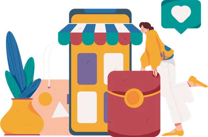 Compras digitales  Ilustración