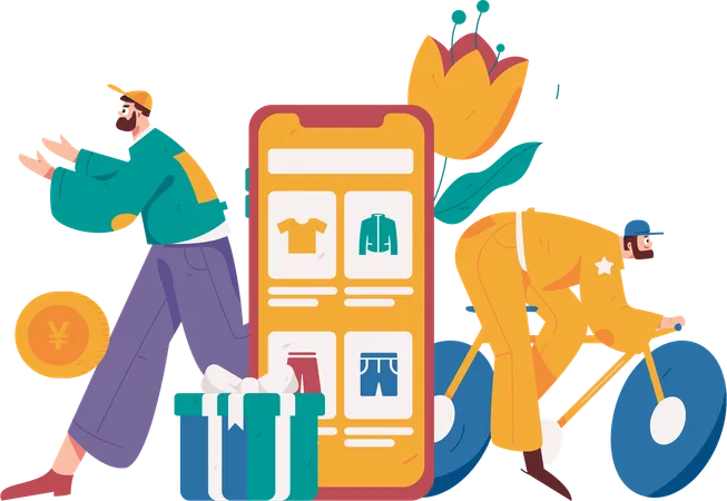 Compras digitales  Ilustración