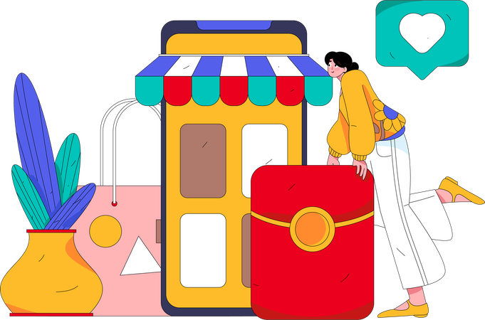 Compras digitales  Ilustración