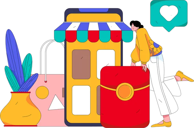 Compras digitales  Ilustración