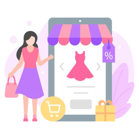 Compras digitales  Ilustración