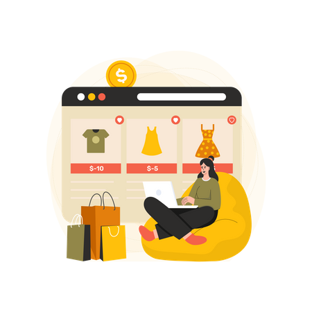 Compras digitales  Ilustración