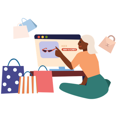 Compras digitales  Ilustración