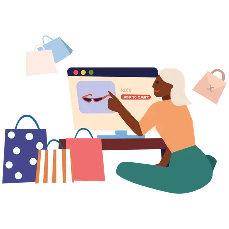 Compras digitales  Ilustración