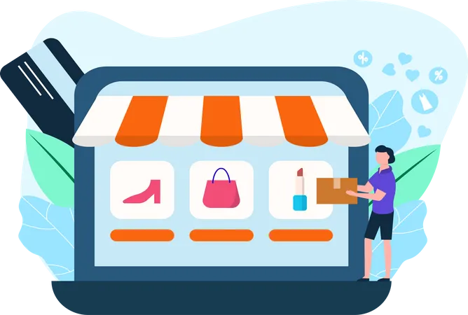 Compras digitales  Ilustración