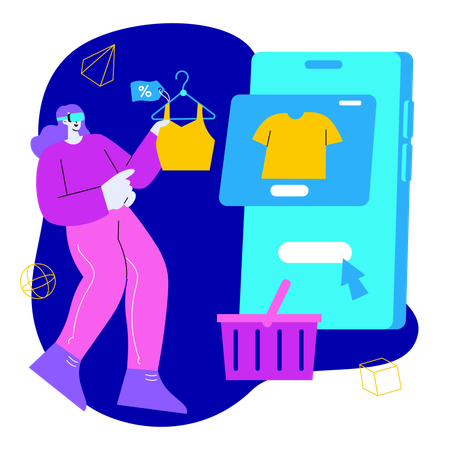 Compras digitales  Ilustración