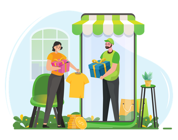 Compras em casa  Illustration