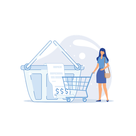 Las compras en línea  Ilustración