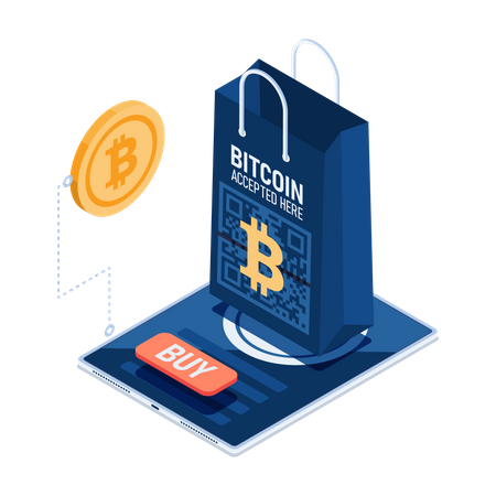 Compras de bitcoins en línea  Ilustración