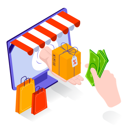 Entrega de productos de compras  Ilustración