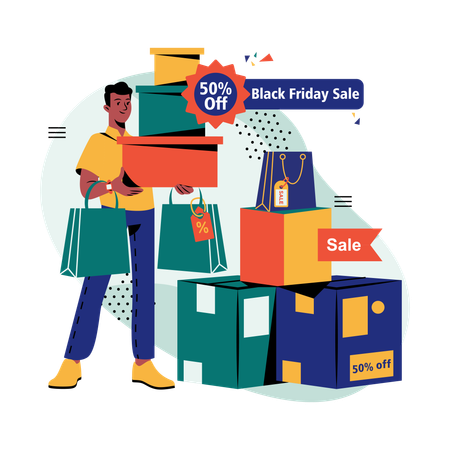 Compras na sexta-feira negra  Ilustração