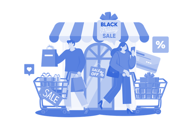 Compras na sexta-feira negra  Ilustração