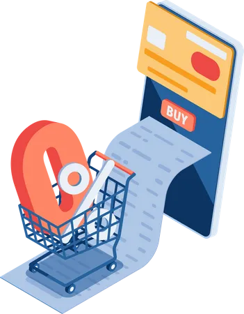 Compras on-line com parcelamento de zero por cento de juros  Ilustração