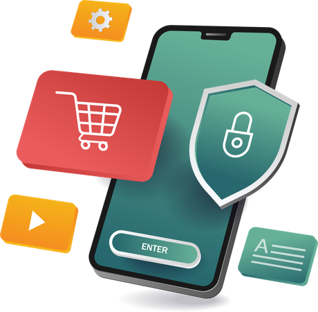 Compras on-line seguras  Ilustração