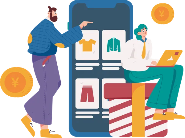 Compras online  Illustration