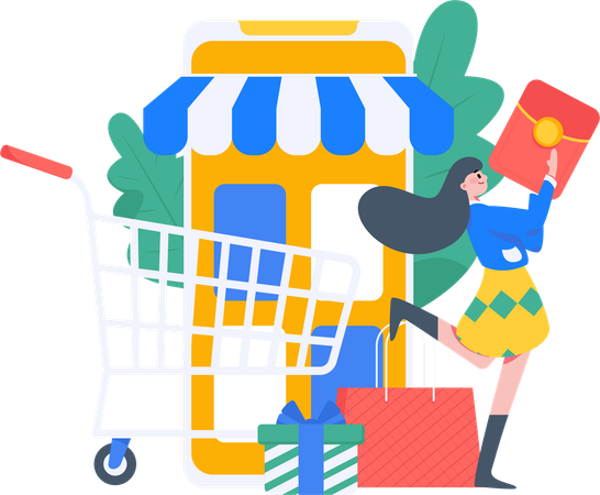 Compras online  Ilustração