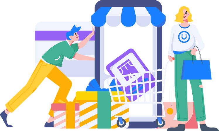 Compras online  Ilustração