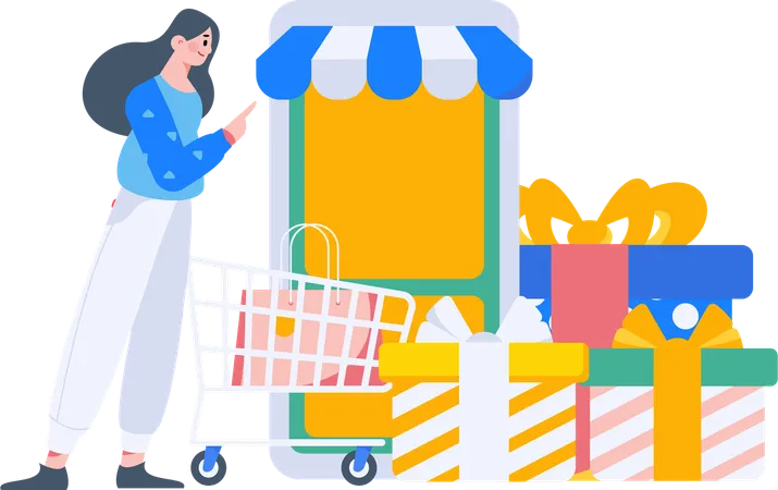 Compras online  Ilustração