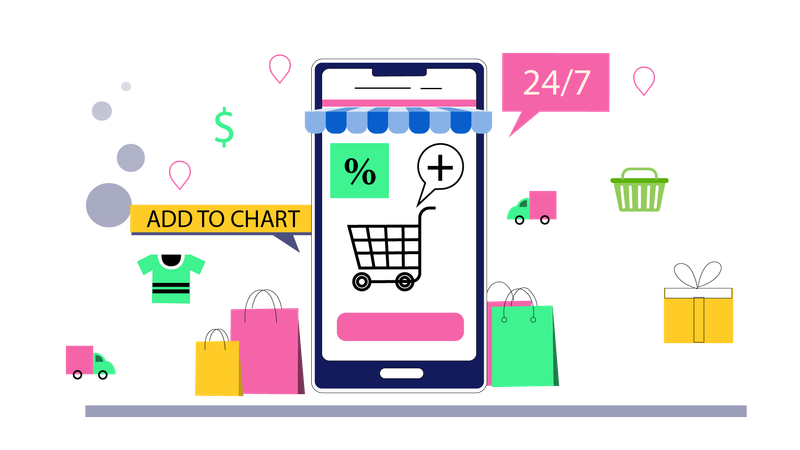 Compras online  Ilustração
