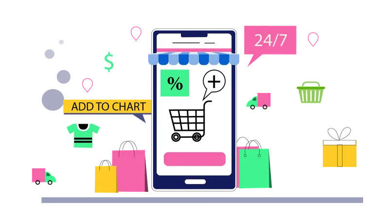 Compras online  Ilustração