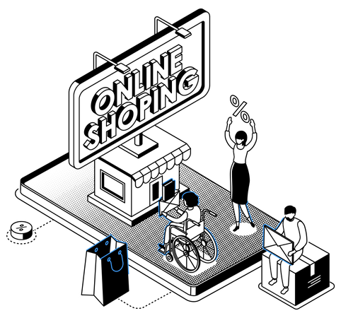 Compras online  Ilustração