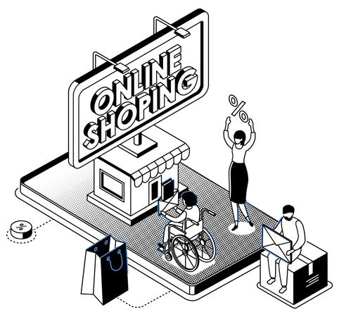 Compras online  Ilustração