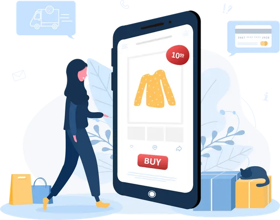 Compras online  Ilustração