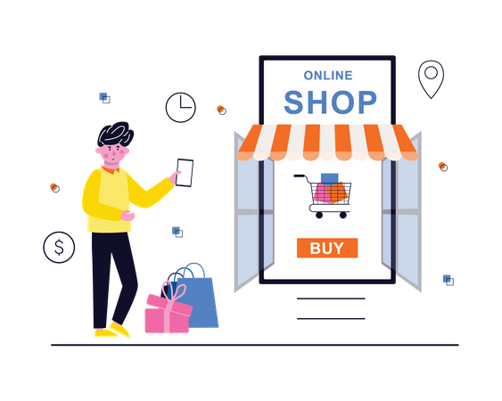 Compras online  Ilustração