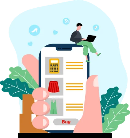 Compras online  Ilustração