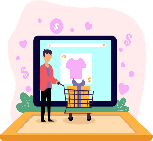 Compras online  Ilustração