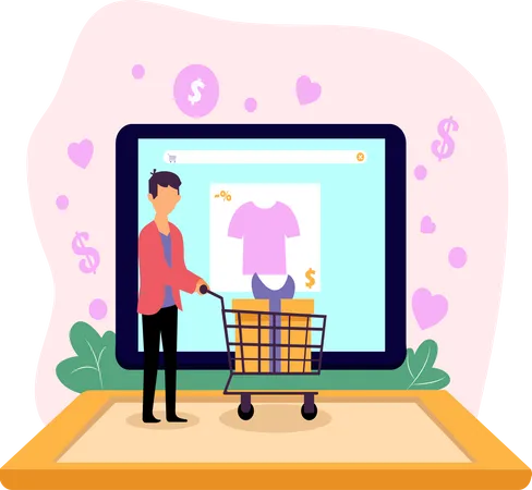 Compras online  Ilustração