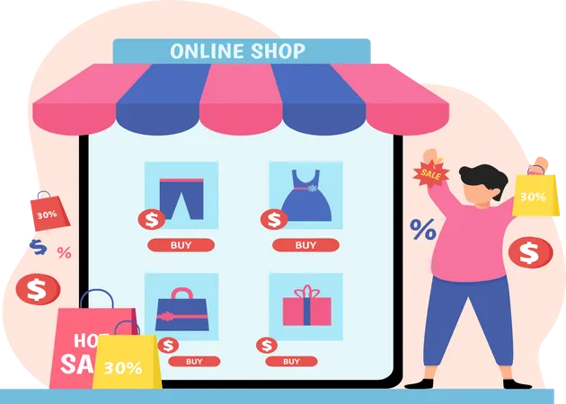 Compras online  Illustration