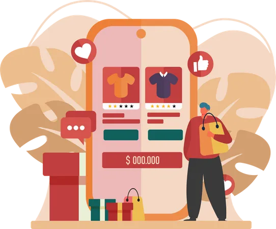 Compras online  Ilustração