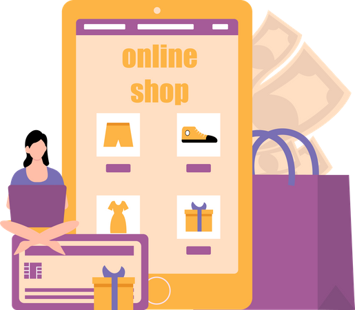 Compras online  Ilustração