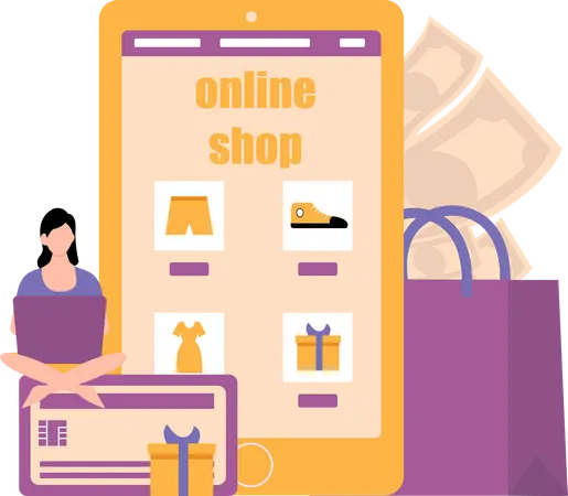 Compras online  Ilustração