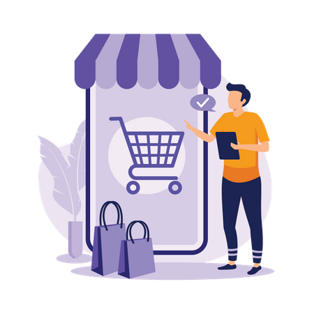 Compras online  Ilustração