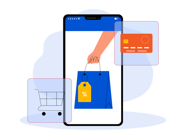 Compras online  Ilustração