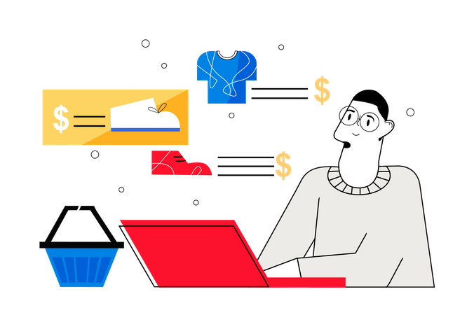 Compras online  Ilustração