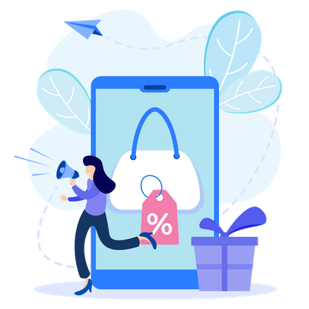 Las compras en línea  Illustration