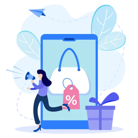 Las compras en línea  Illustration