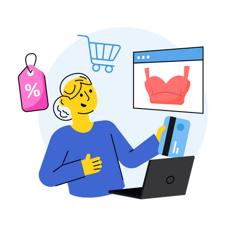 Las compras en línea  Ilustración