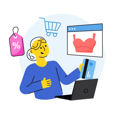 Las compras en línea  Ilustración