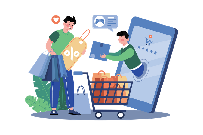 Entrega de compras on-line  Ilustração